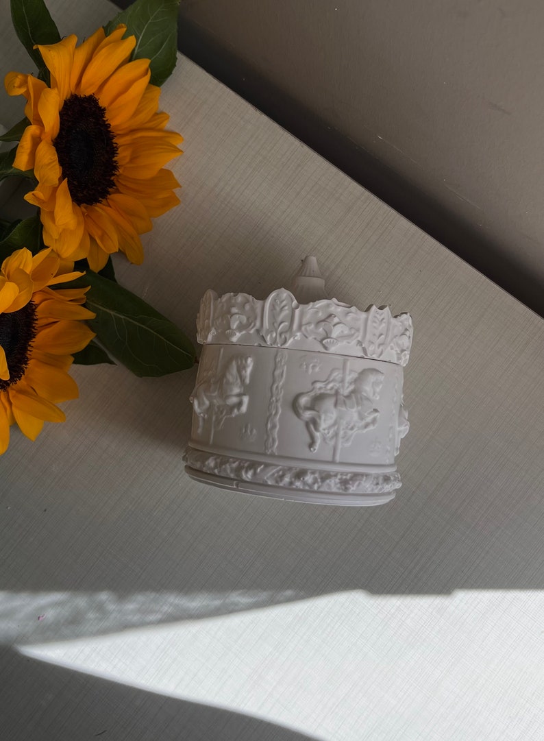 Carousel Concrete Candle Jar, Vegan Soy Wax, Trinket Box - Etsy