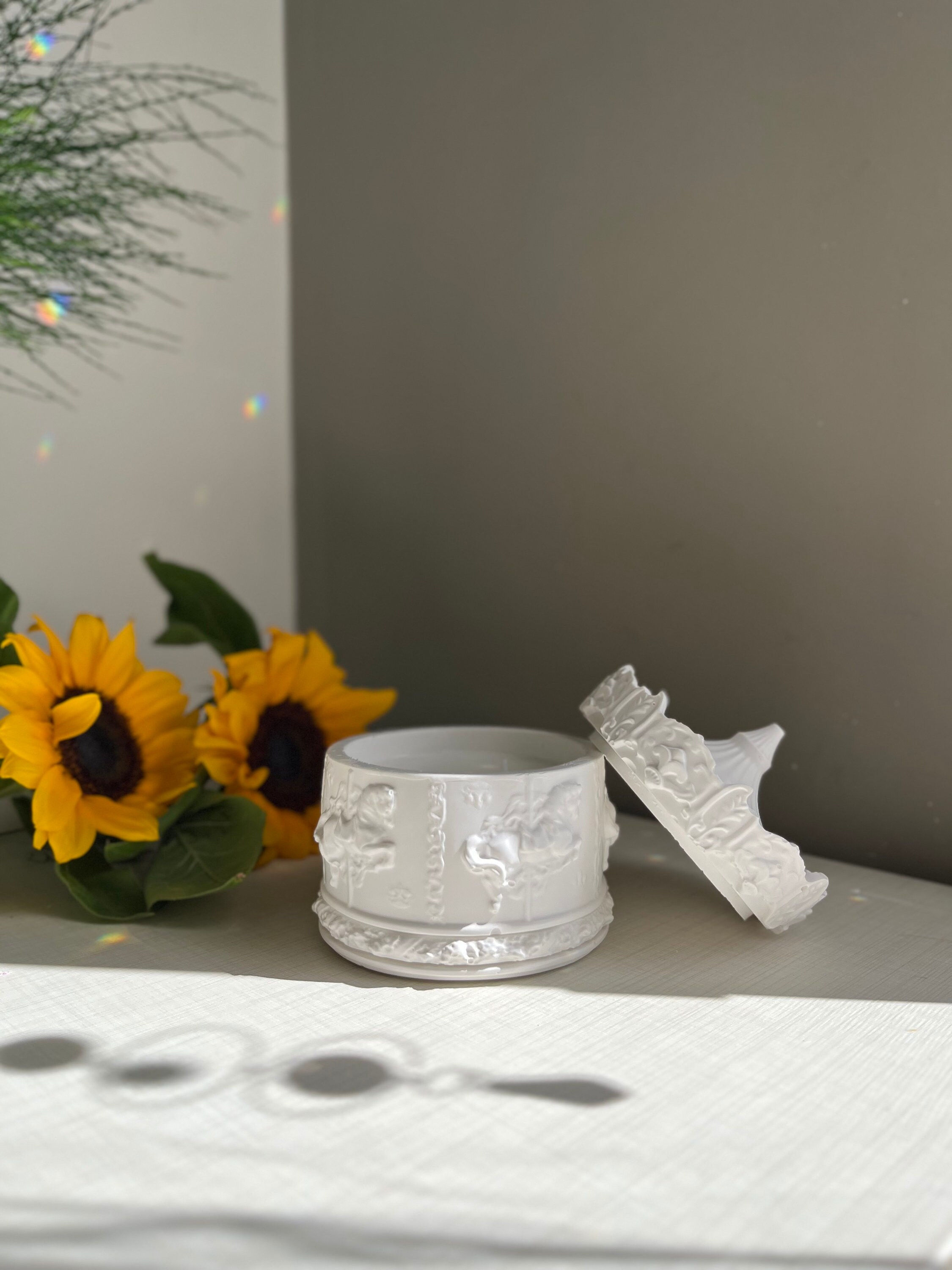 Carousel Concrete Candle Jar, Vegan Soy Wax, Trinket Box - Etsy