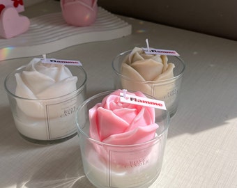 Vela Perfumada Rosa Sweet Love - 220g Hecha En Alemania - Aroma Fresco Rosas - Tarro Vidrio Reciclable