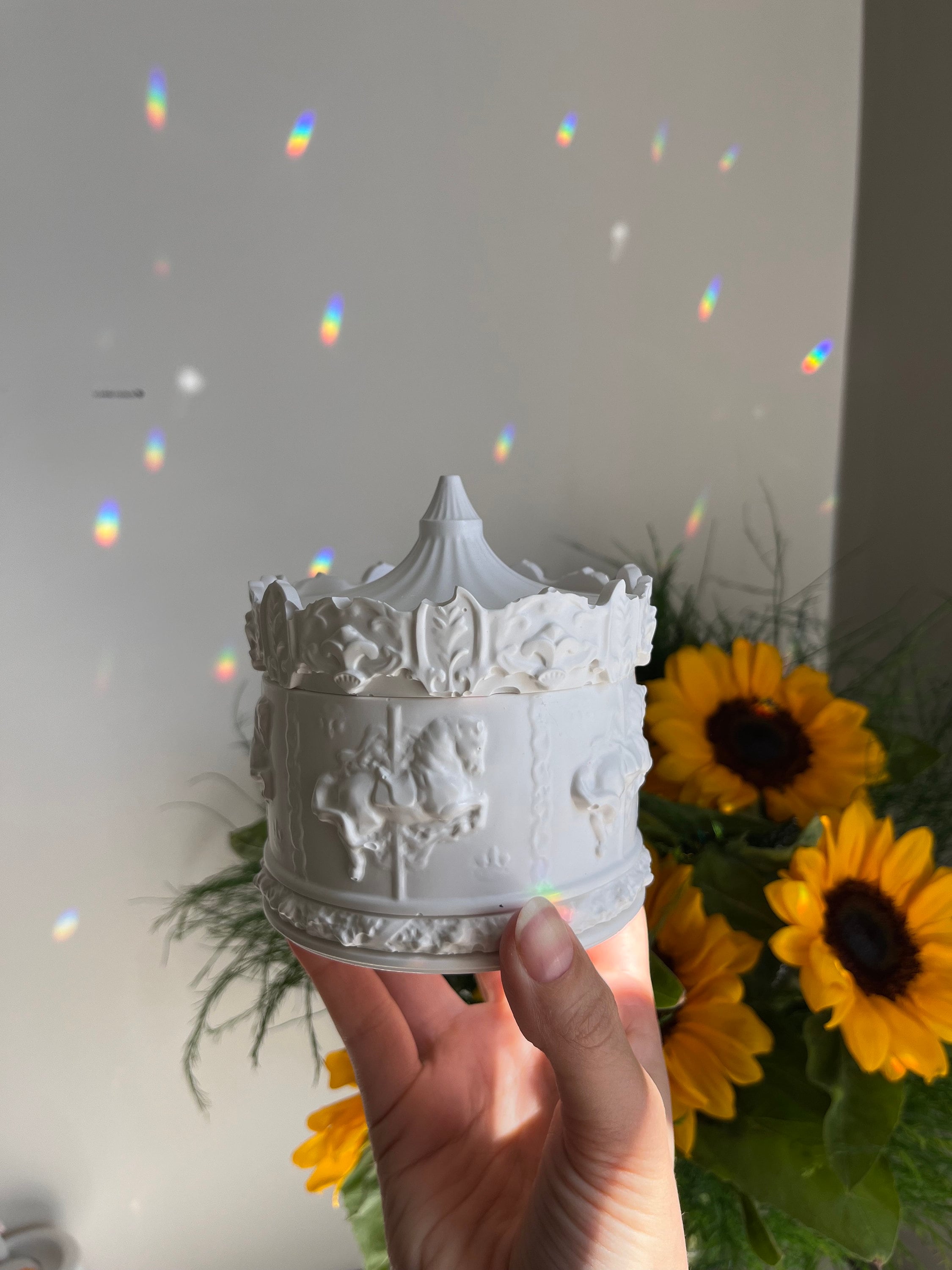 Carousel Concrete Candle Jar, Vegan Soy Wax, Trinket Box - Etsy