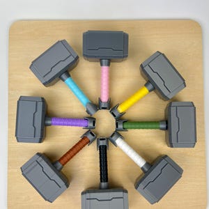 Thor Hammer Baby Rattle | Personalized Mjolnir Superhero Toy | Custom Newborn Gift image 4
