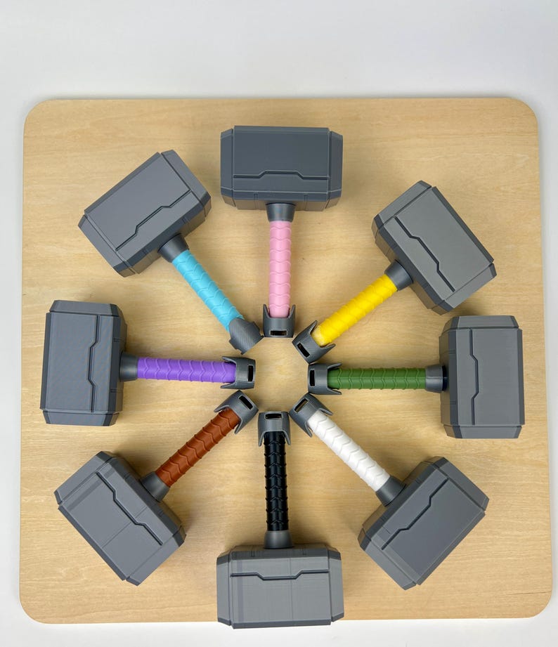 Thor Hammer Baby Rattle | Personalized Mjolnir Superhero Toy | Custom Newborn Gift image 4