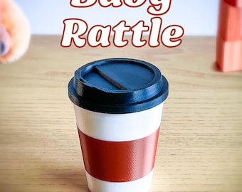 Coffee Cup Baby Rattle - Baby is Brewing Newborn Sensory Toy & Coffee Lover Gift