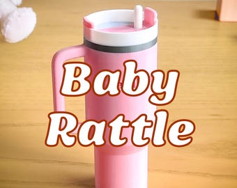 Mini Tumbler Baby Rattle | Unique Personalized Toy | Custom Name Newborn Gift | Baby Shower Present