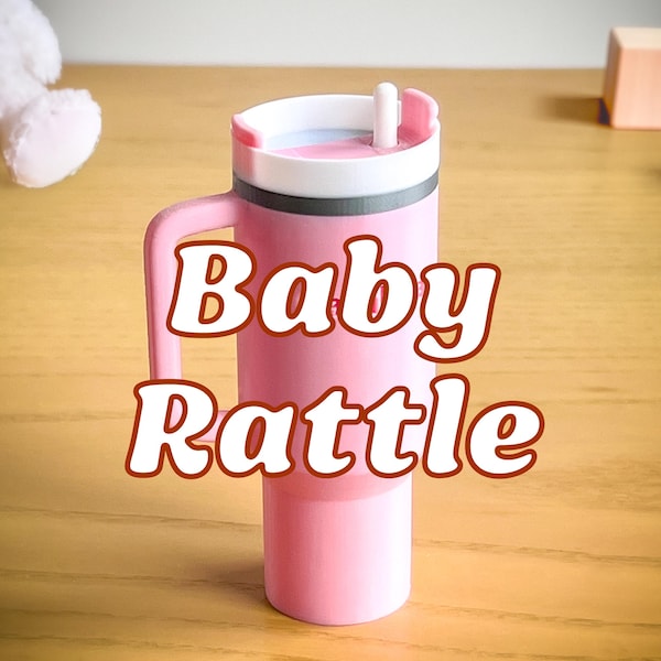 Mini Tumbler Baby Rattle | Unique Personalized Toy | Custom Name Newborn Gift | Baby Shower Present