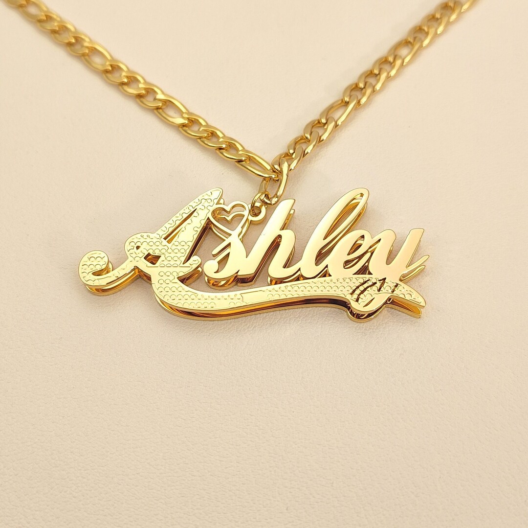 Gold Double Nameplate Necklace