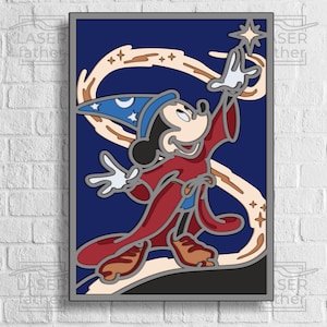Mickey Mouse SVG, Disneyland Shadow Box, Layered Paper Project, Cutting Machine Files, Digital Download, Glowforge, Cricut, 3D Laser Cut