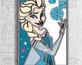 Elsa Laser Cut, Disneyland Princess SVG, Layered Paper Cut, Instant Download cdr dxf ai dwg eps, Shadow Box Template, Xtool, Cricut Designs