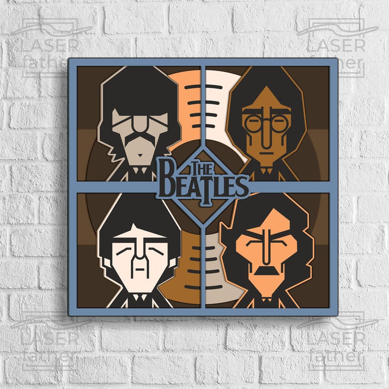 The Beatles SVG, Rock Band Vector, Music Laser Cut, Plywood Multilayer ...