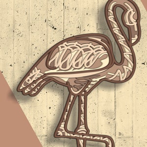 Flamingo 3D Multilayer SVG, Laser Cut File, Digital Download Ai Cdr Eps ...