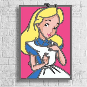 Alice In Wonderland Layered SVG, Paper Cut Template, 3D Laser Cutting, CNC, Instant Download, Disneyworld Vector, Cartoon Designs, Glowforge