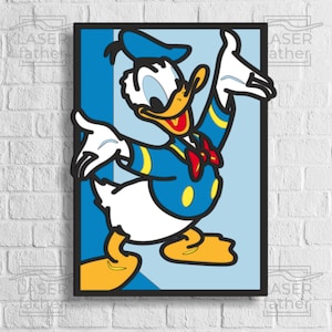 Duck Layered SVG, Donald Laser Files, Disneyland Vector, Paper Cutting Template, Instant Download, 3D Cricut Projects, Xtool Files