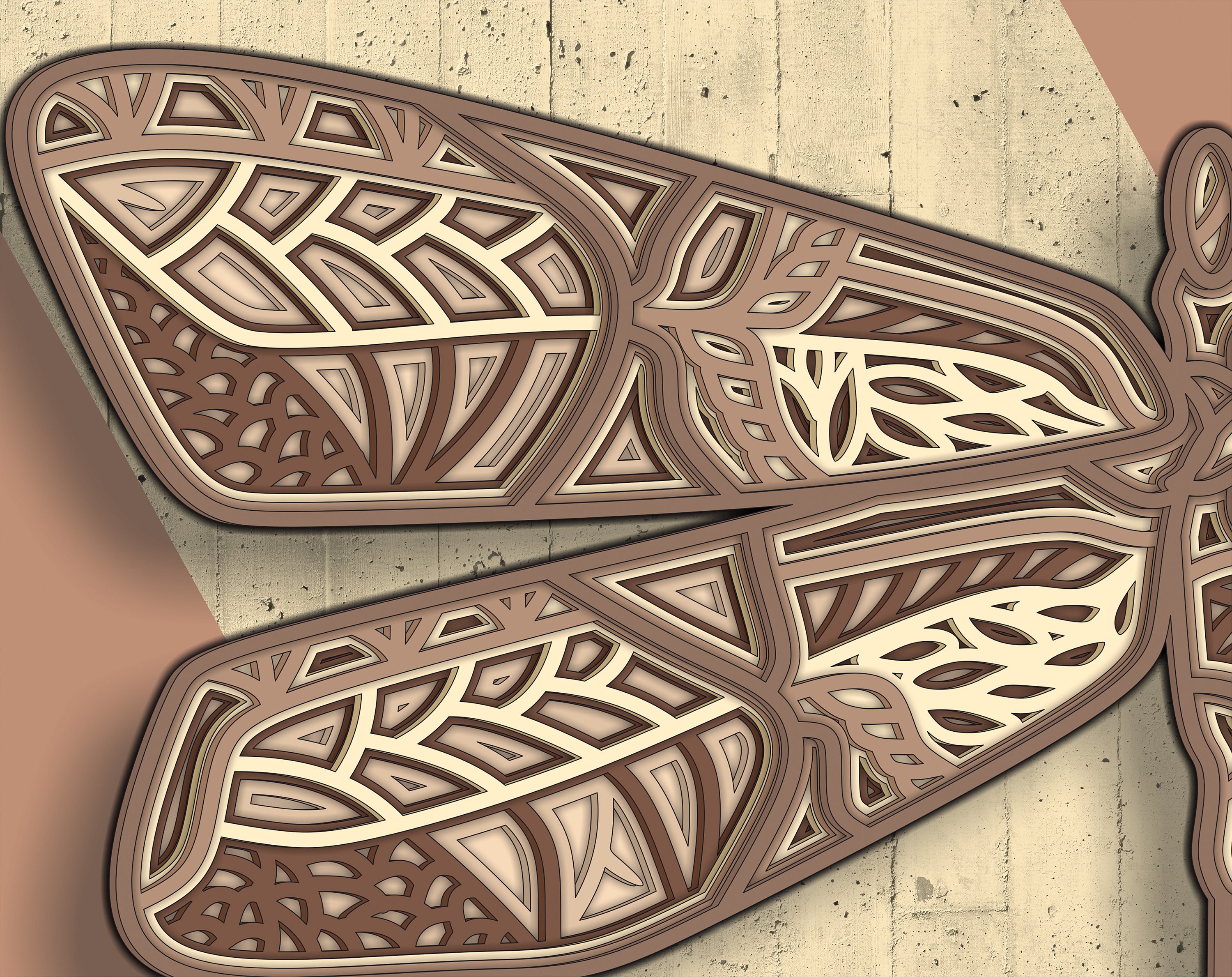 3D Dragonfly Multilayer SVG File, Laser Cutting, Digital Download Ai ...