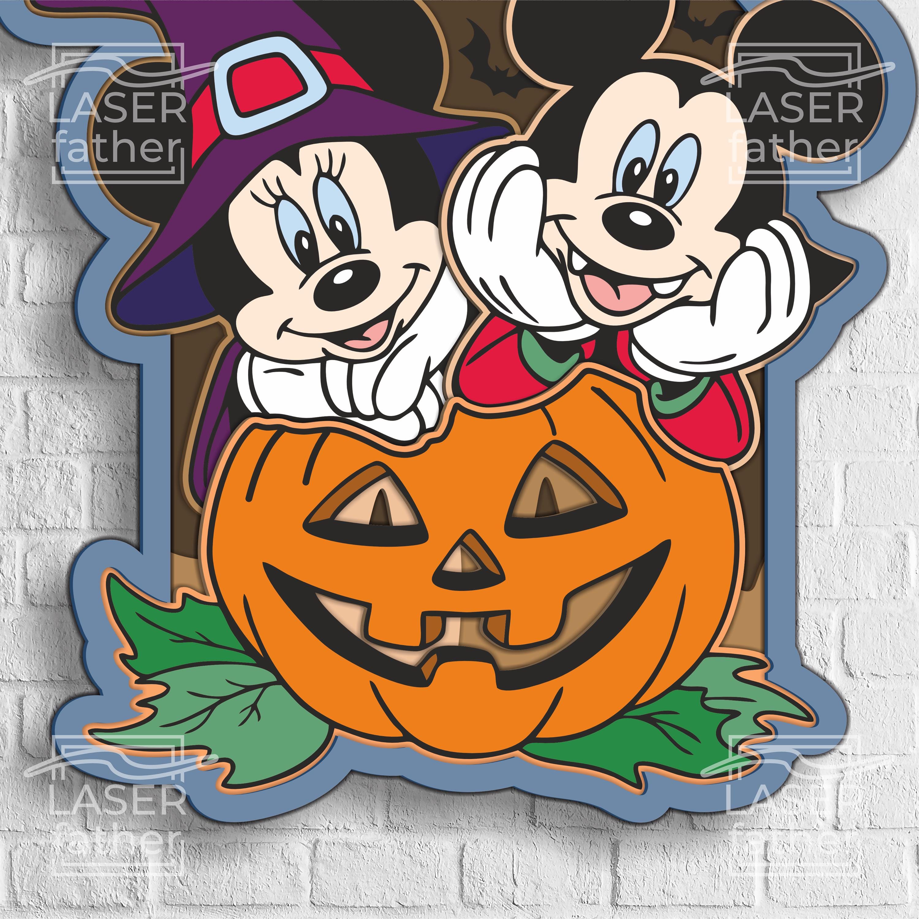 Mickey and Minnie SVG, Disneyland Halloween, Laser Engraving