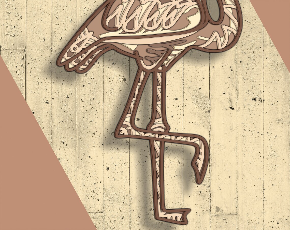 Flamingo 3D Multilayer SVG, Laser Cut File, Digital Download Ai Cdr Eps ...