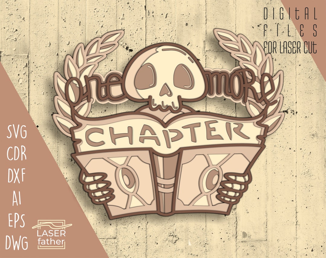 Chapter One 3d Icon One More Chapter 3D Multilayer SVG File, Laser Cutting, Digital ...