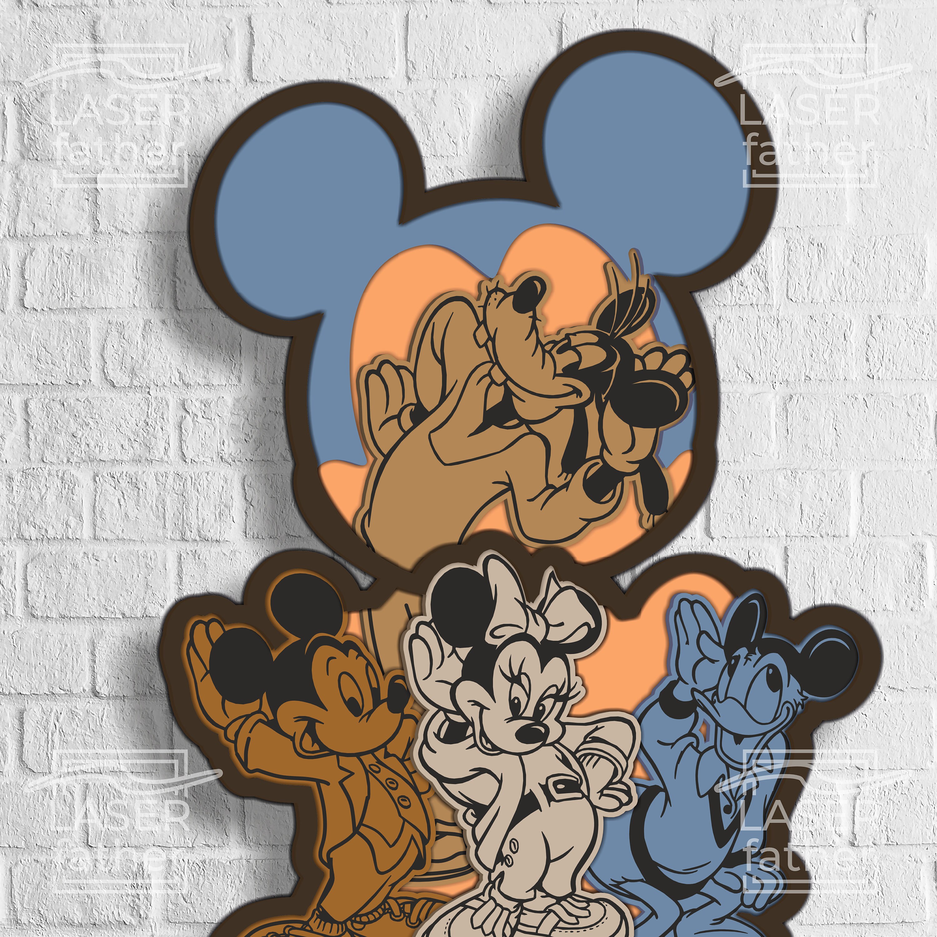 Mouse and Friends SVG, 3D Layered Laser Cut, Cricut Template, Instant ...