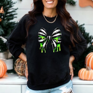 Horror Movie Sweatshirt, Halloween Sweatshirt, Striped Ghost Sweaters, Halloween Gift