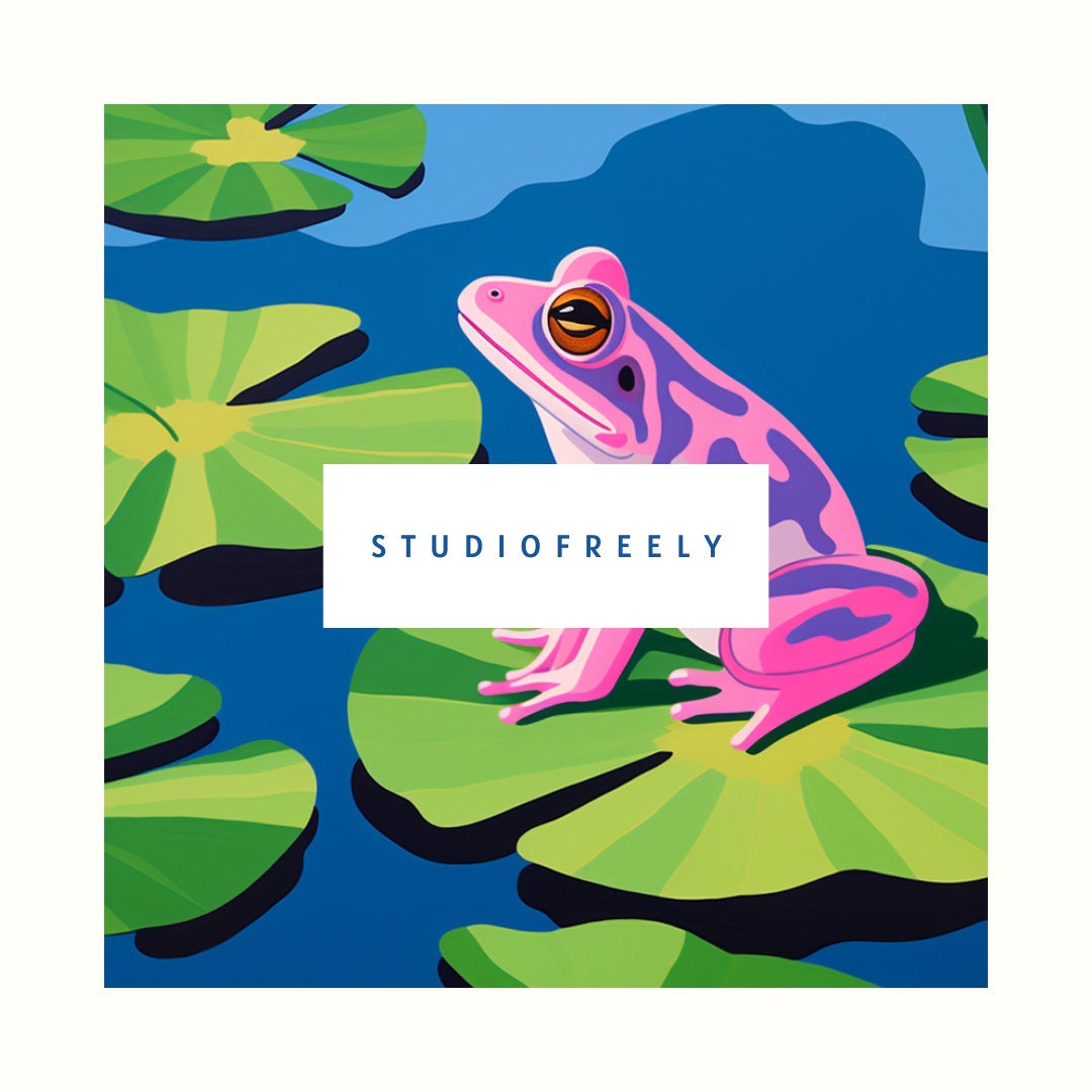Henri Matisseinspired Frog and Lily Pad Art Print Adorable Frog in a