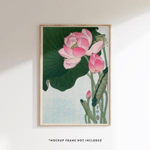 Blooming Lotus Flowers (1920 - 1930) by Ohara Koson (1877-1945)  | museum-grade poster