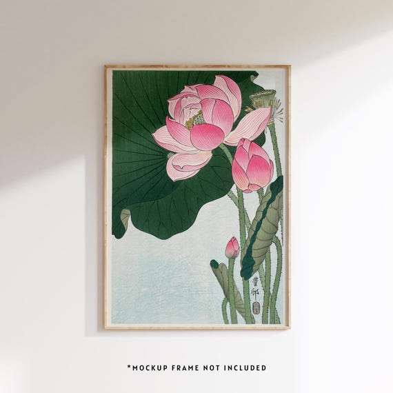 小原古邨（1877-1945）作「蓮の花の咲く図」（1920-1930年）｜美術館級
