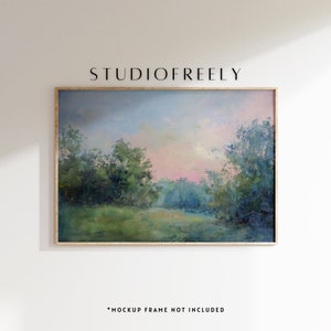 Pastel Sunrise Landscape Art: Serene Countryside Canvas Print
