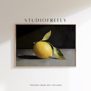 Lemon Still Life Art Print: Vintage Kitchen Farmhouse Decor