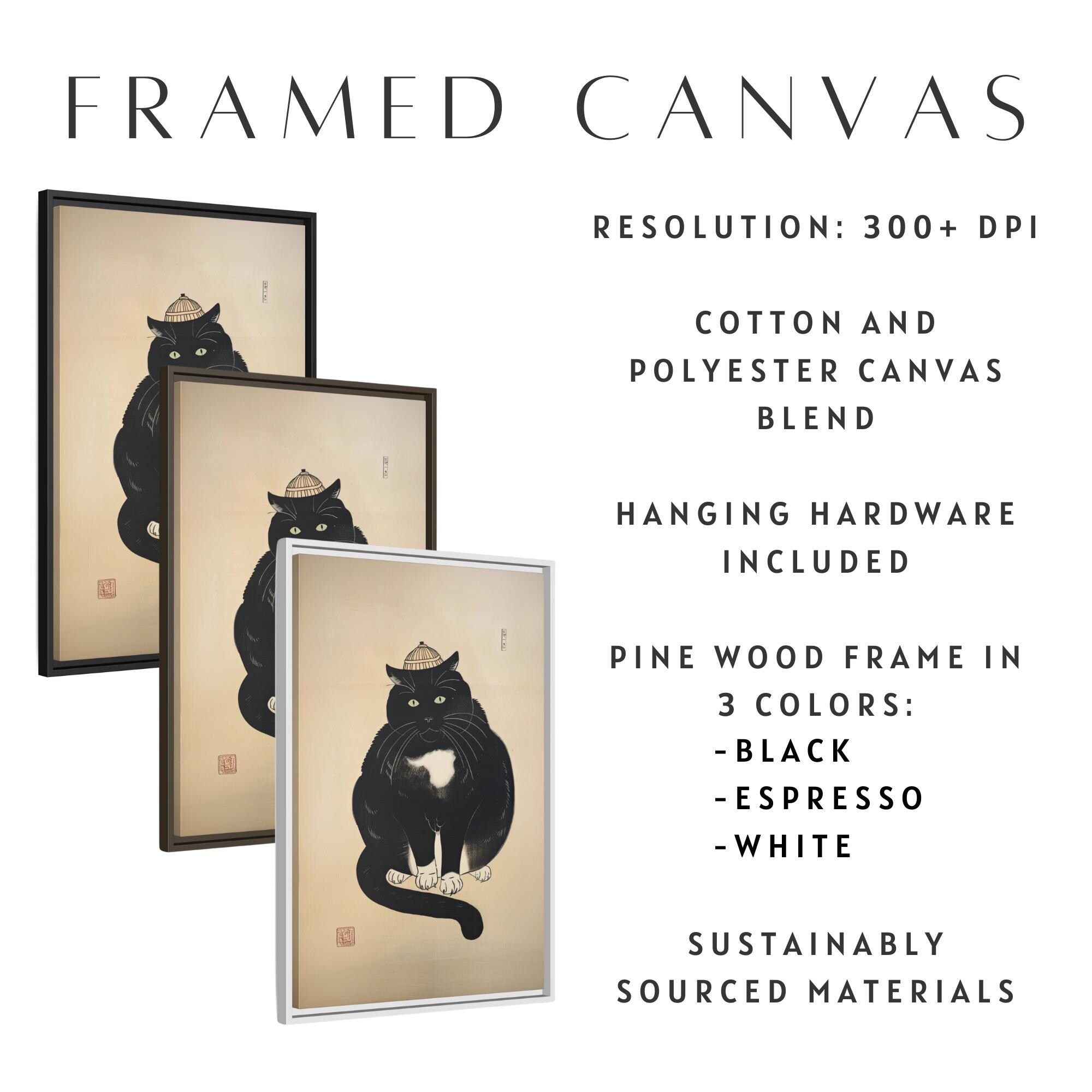 Black Cat Ukiyo-e Art Print: Japanese Feline Wall Decor - Etsy