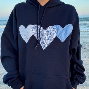 3 Hearts Patchwork Sweatshirt! All Are Hand Made and