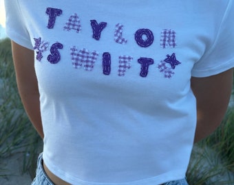 Custom concert or artist patchwork baby tee! All are hand made and stitched and can all be customized!