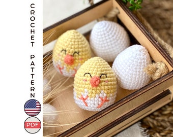 Gehaakt eipatroon: amigurumi kip- en vogeldecoraties (pdf-patroon)