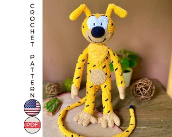 Modèle au crochet singe jaune. Tutoriel Amigurumi au crochet avec un singe amusant. Modèle de jouet animal de la jungle. Motif singe au crochet. Cadeau bébé au crochet