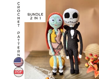 Crochet Nightmare Doll Pattern 2 in 1: Skeleton & Sewing Toy Amigurumi (PDF Pattern)