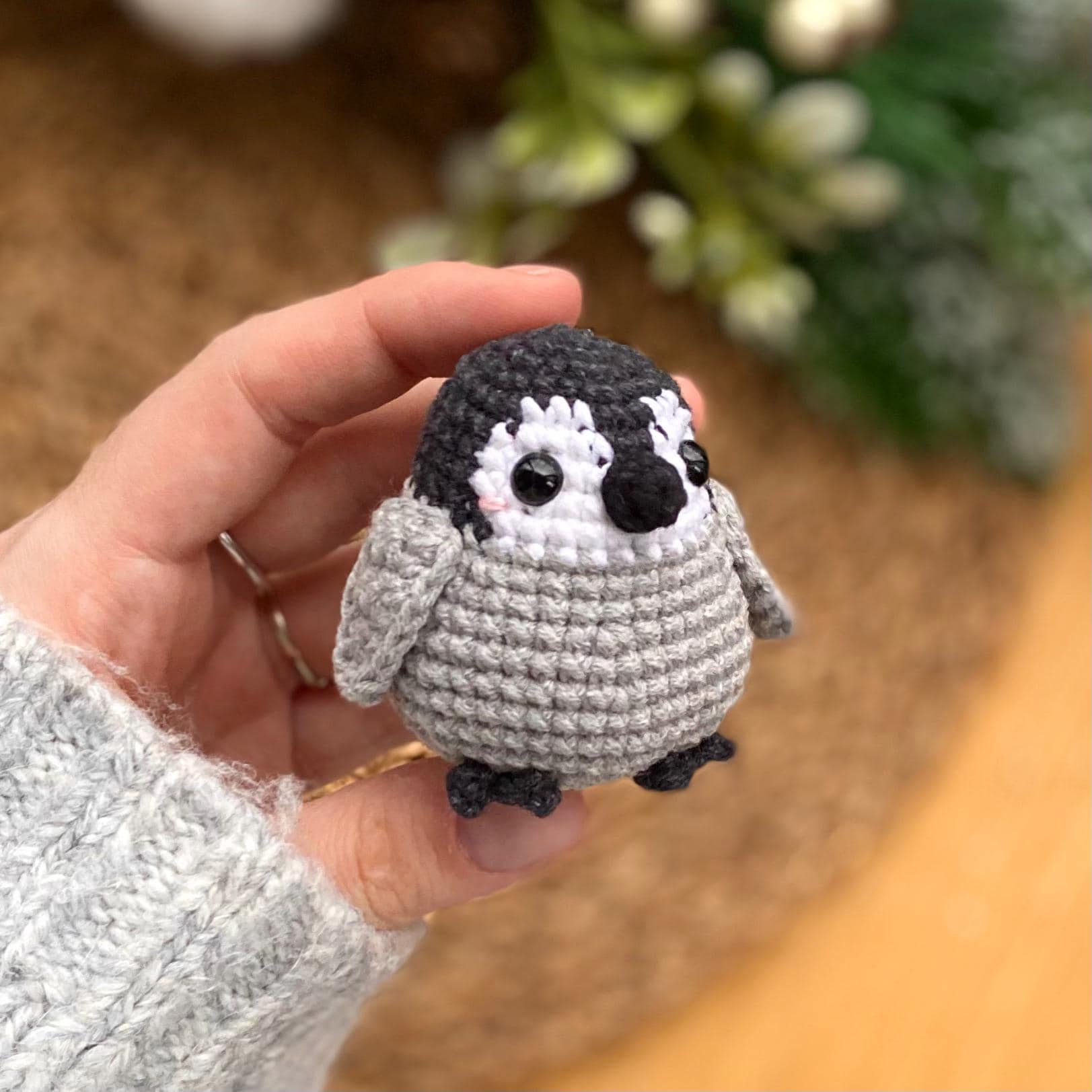 ペンギンの編み図：アミグルミ簡単ミニ鳥チュートリアル（PDFパターン