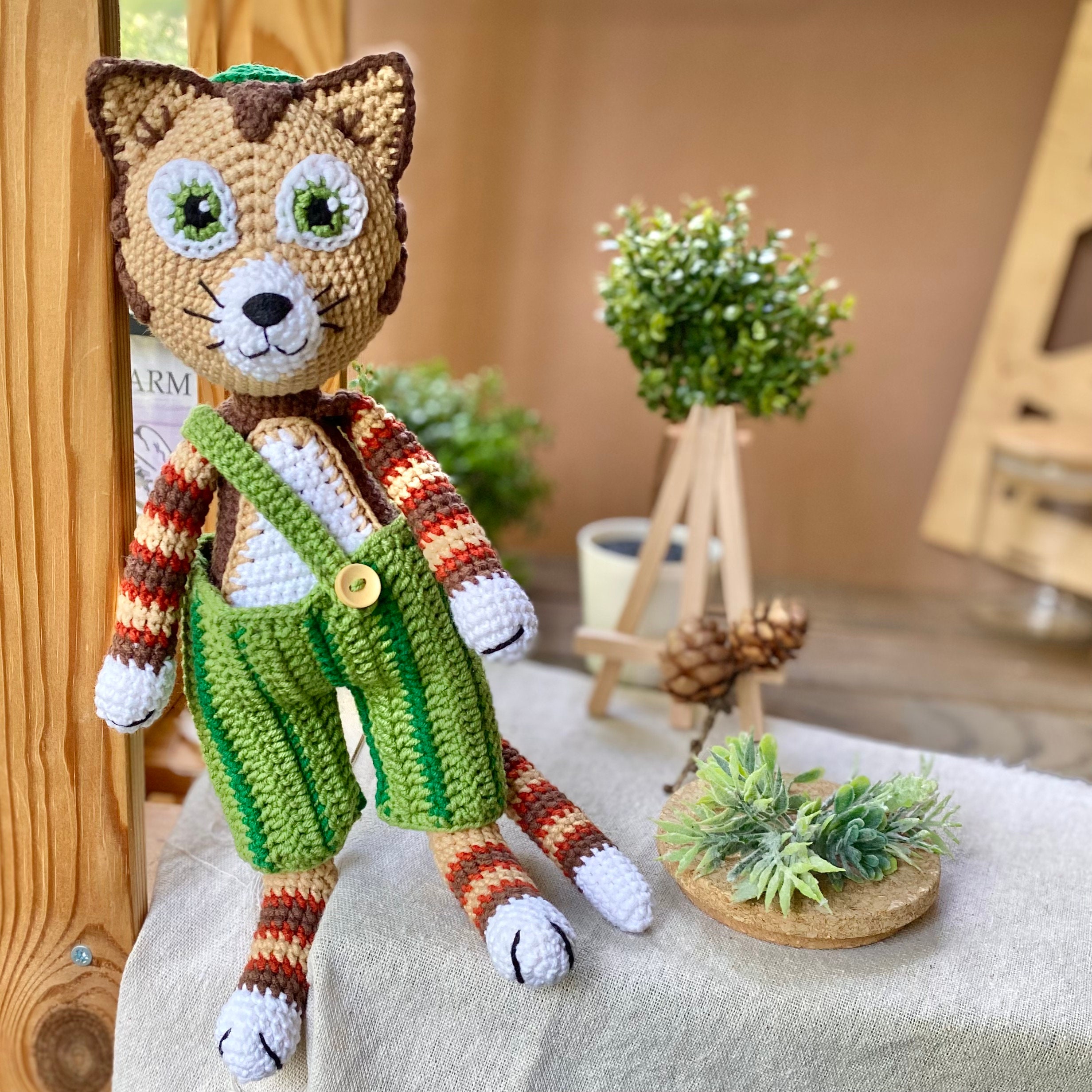 Super Cute Cat Embroidered Corduroy Pants
