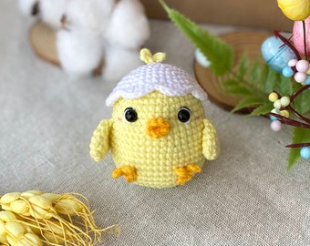 ひよこの編み図：あみぐるみ鳥、ひよこのキーホルダー、初心者向け