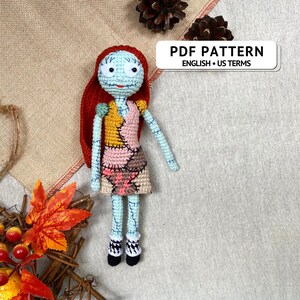 Patrón de ganchillo para muñeca zombie, PDF de amigurumi gótico, muñeca de Halloween cosida