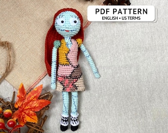 Zombie Doll Crochet Pattern, Gothic Amigurumi PDF, Halloween Stitched Doll