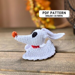 Ghost Dog Crochet Pattern, Halloween Amigurumi Spirit Hound PDF
