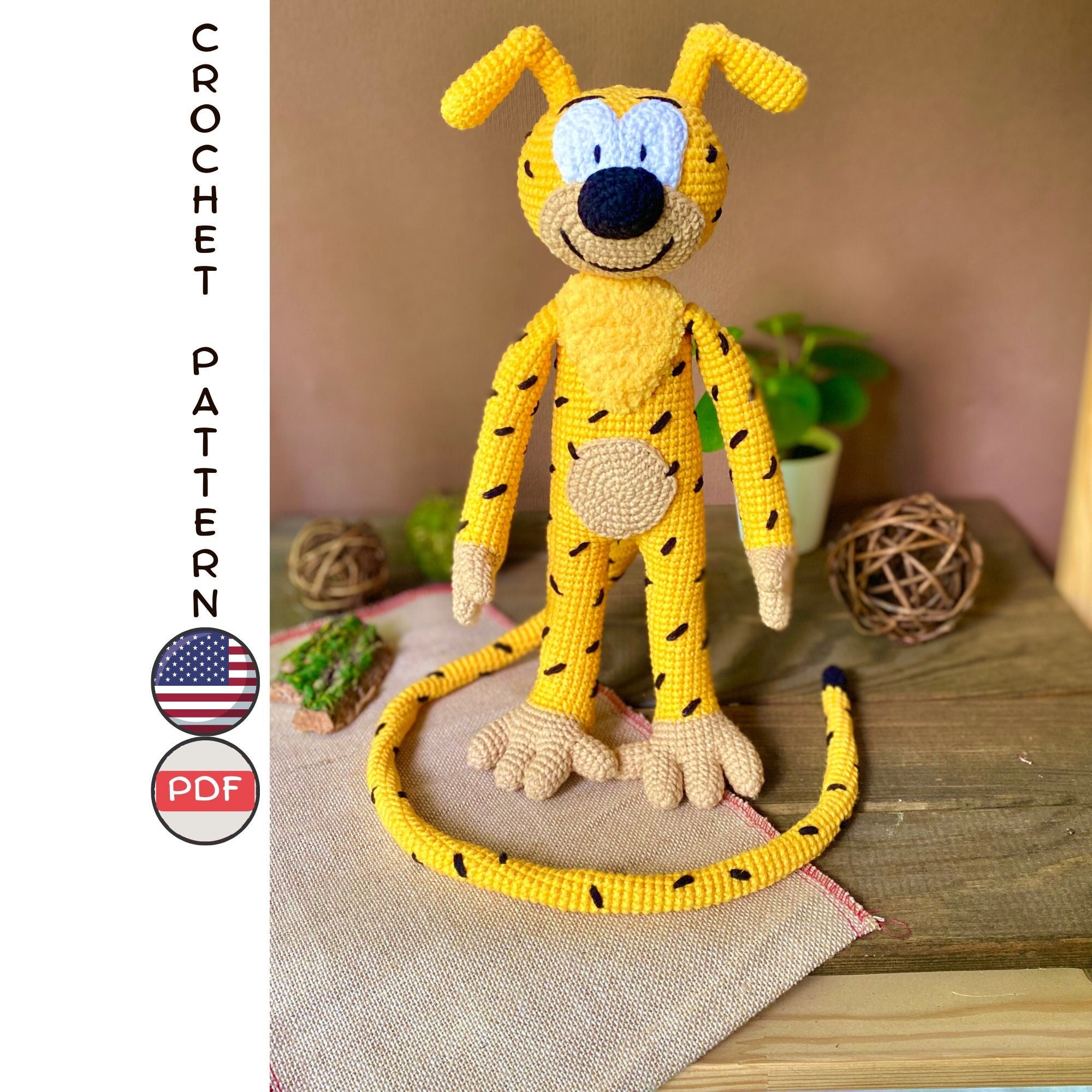 Yellow Monkey Crochet Pattern. Amigurumi Funny Monkey Crochet Tutorial. Jungle Animal Toy Pattern. Crochet Halloween Toy Pattern Gift Idea Etsy