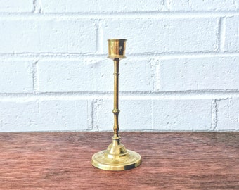 Vintage Brass Etched Candlestick Holder India