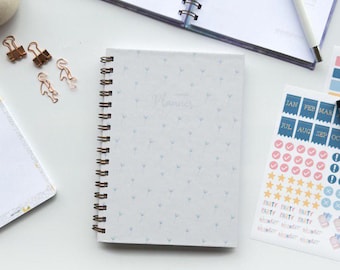A5 Weekly Planner | Undated Agenda with Stickers, Dry Flowers