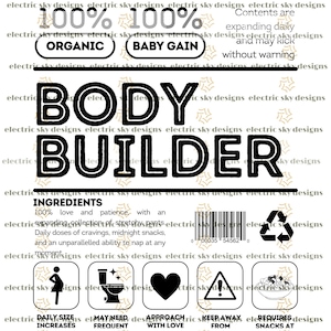 Bodybuilder design - Schwangerschaftsankündigung - Babyankündigung - Neue Mutter - Fit Mom - Shirt hinten und vorne - Selbermachen - PNG - SVG
