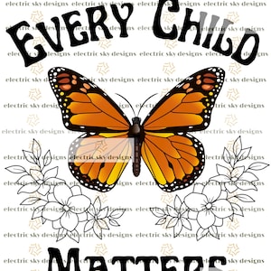 Every Child Matters / Dia da Camisa Laranja / Verdade e Reconciliação / Lembrança / Primeiros Povos / Indígena / Borboleta / Floral / PNG SVG