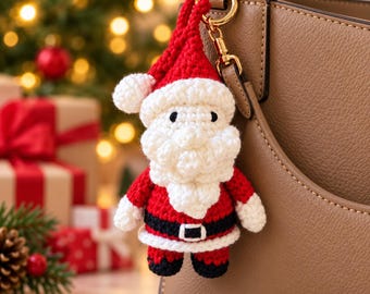 Ciondolo per borsa di Babbo Natale fatto a mano