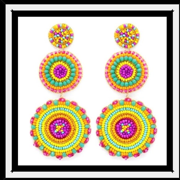 Triple drop dangle  Fiesta Earrings