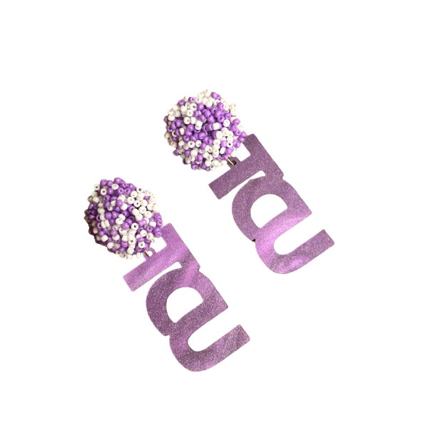 Purple  Acrylic TCU Earrings