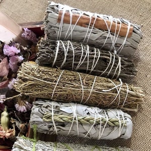 Cedar White Sage Smudge Sticks Sustainably Grown in California (4-5 inches)