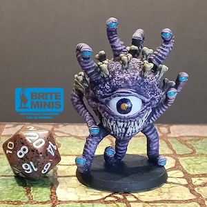 Hand Painted Beholder miniature for Dungeons and Dragons and other table top role playing games. 28mm