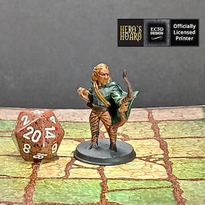 Hand Painted Elf ranger archer fighter warrior for Dungeons and Dragons and other table top role-playing games.